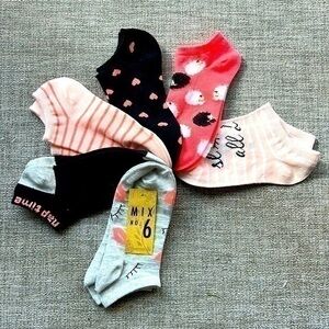 Pack of six variety low cut socks